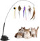 Juguetes para Gatos Interactivos Con Ventosa y Pluma - 7 Piezas Con Varitas Teaser - Para Gato Interior Ejercitar