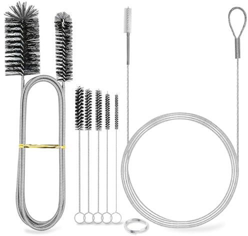 Alethron Pack of 7 Pipe Cleaning Brush, Flexible Drain Brush, Long Drain Cleaner Brush, Fridge Drain Cleaning Bottle Brush, Thin Cleaning Brush, Small for Bathroom, Kitchens