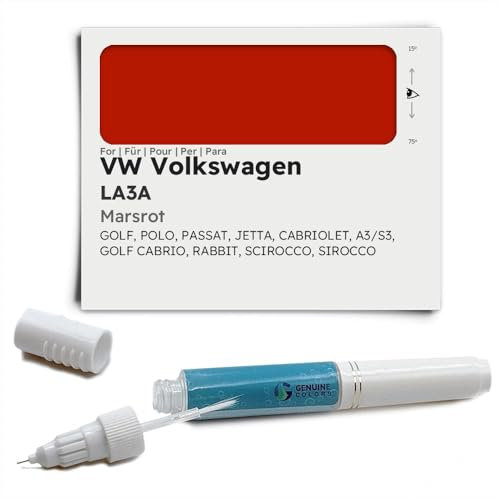 Genuine Colors Lackstift MARSROT LA3A für VW Volkswagen Rot Golf Polo Passat Jetta CABRIOLET A3 S3 Cabrio Rabbit Scirocco Sirocco
