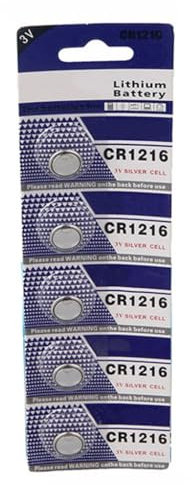 Chenxi Studio Pack of 5 CR1216 Button Cell Battery Coin Cell Battery for Watches Remote Keys Long Lasting Power Stable Voltage Output