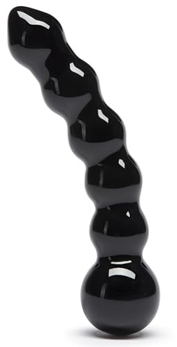 Lovehoney Sensual Glass Dildo, 7 inch Large Beaded Cock, Couples Sex Toy | Long Smooth Anal Dildo for Temperature Play, Curved Penis, G Spot & Prostate Massager, Adult Sex Toys for Women & Men, Clear