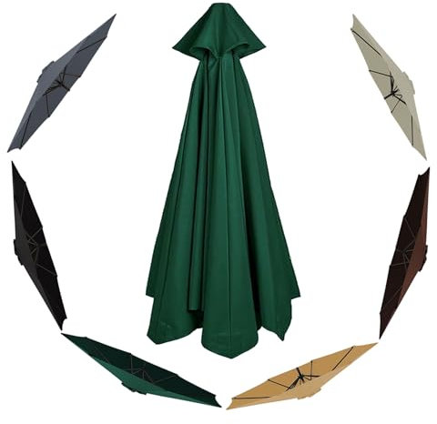 Auvent De Rechange pour Parasol De Terrasse 4.0m Toile De Rechange pour Parasol D'extérieur De 8 Baleines