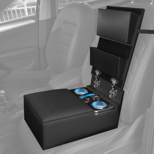 xxjolavv [EU Patent CarManager Auto Organizer AutoOffice für Beifahrersitz Dokumentenordnung Lederoptik 7 Farben LED Becherhalter Type‑C Ladeanschluss Zigarettenanzünde – für Auto&Transporter