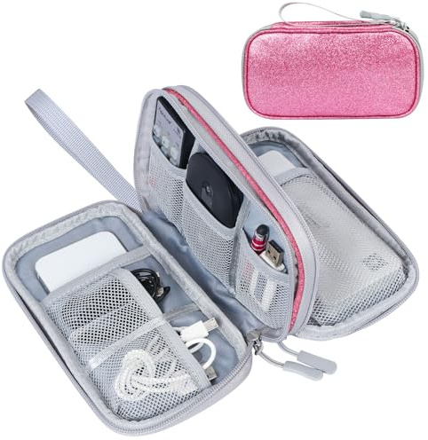 Simpolor Travel Cable Organiser Bag,Electronic Gadget Storage Tech Bag | Simpolor Waterproof Electronics Accessories Organiser,Double-Layer Portable Tech Bag for Charger,Power Bank&USB Drive-S