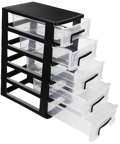 SMASOLO Armario de Almacenamiento de Plástico Transparente Extraíbles Organizador Portátil para Oficina Dormitorio y Sala Caja Multiusos para Ordenar Objetos Pequeños