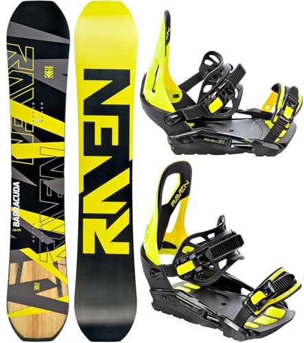 Raven Snowboard Set: Snowboard Barracuda Carbon Lime + Bindung s230 Lime (150cm + Bingung s230 Lime M/L)