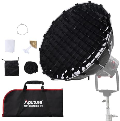 Aputure Quick Dome 60 23 pouces/60 cm Softbox à Monture Bowens, Installation Rapide, Commandes d'éclairage, modificateurs pour Aputure Storm 700X, 400X, 80C, Amaran 300C/150C/200X/60X S