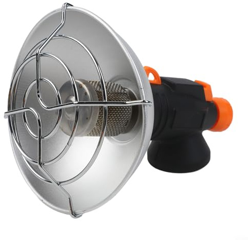 GLFLOW Tragbarer Edelstahl Gasheizofen mit Sicherheitsabdeckung für Outdoor Camping, Wandern, Angeln und Wintergebrauch, kompakter Terrassenstrahler ohne Gasflasche