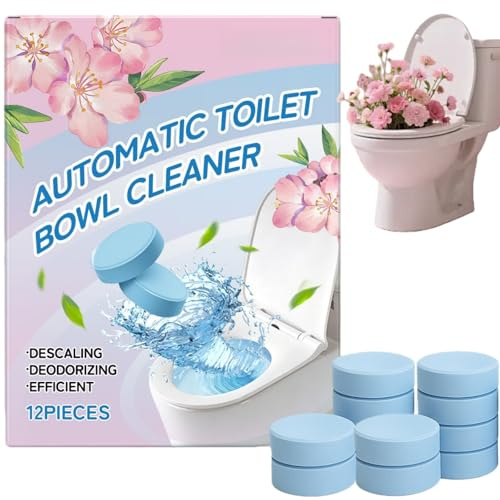 12PCS Powerful Toilet Bowl Cleaner Tablets,Heavy Duty Foaming Toilet Cleaner, Descaler & Stain Remover Cleans,Heavy Duty Toilet Cleaner Tablets,Powerful Toilets Bowl Freshener Tablets