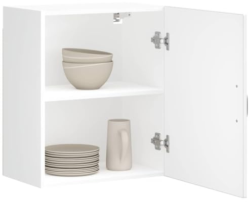 Ziaphsol kök väggskåp 2 st. Lucca Högglans-vitt trämaterial, 50 x 31 x 60 cm, förvaringsskåp köksväggskåp med dörrar, mångsidigt universalskåp för matsal och skafferi
