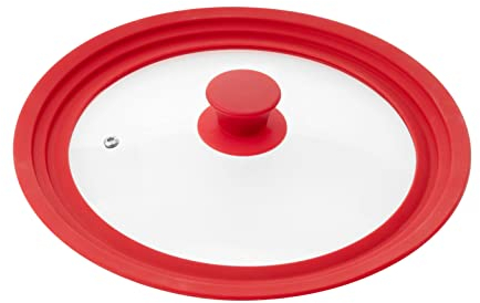 bremermann® Universal-Glasdeckel mit Silikonrand, 24/26/28 cm, mittel (Rot)