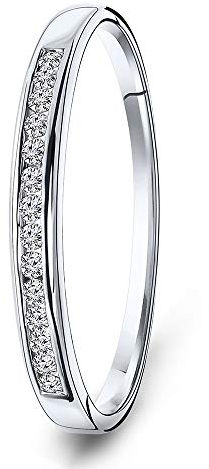 MIORE Diamant Ring für Damen Ewigkeitsring aus 18 Karat/ 750 Weißgold mit Diamanten Brillanten 0.10 Ct, Schmuck (60 (19.1))