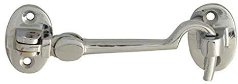 Golden Grace Cabin Hook & Eye Silent in Polished Chrome Finish, Door Gate French Window Closet Accessory - 100mm