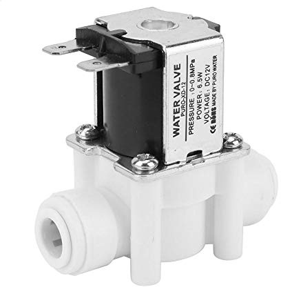 12V Solenoid Valve, DC12V Normally Close Water Valve Plastic Electric Magnetic Valve 3/8 Quick Connection for Water Purifier