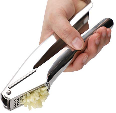MAXAWY Easy-Grips Garlic Press,Professional Stainless Steel Upgraded Crusher Ginger Mincer Squeezer Chopper and Smasher Rust Proof and Dishwasher Safe