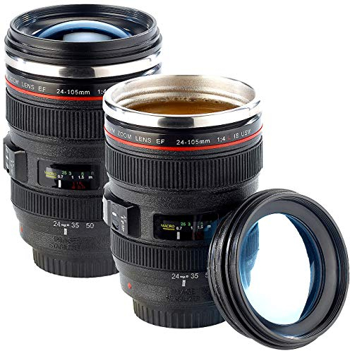 Somikon 2 Mugs isothermes en Forme de téléobjectif avec couvercles