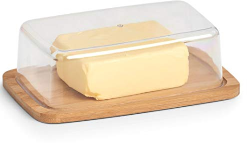 ZELLER PRESENT SCHÖNER LEBEN. PRAKTISCH WOHNEN. 22026 Butterglocke, Bamboo/Kunststoff, ca. 19 x 12,5 x 6 cm beige