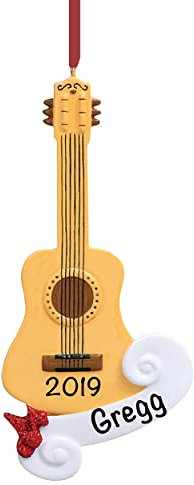 Personalised Guitar Ornament 2025 – Fast & Free 24h Customisation – Musical Christmas Ornaments for Tree – Custom Gift Wrapped Acoustic-Guitar Keepsake for Music Lovers