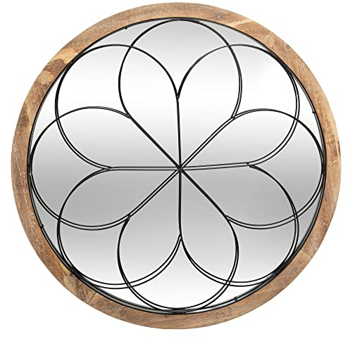 Atmosphera - Spiegel Rosace - Metall und Holz D. 64 cm - Beige