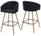 2er-Set Barhocker HWC-D72, Barstuhl Tresenhocker Küchenhocker mit Lehne, Metall Holzoptik - Stoff/Textil, anthrazit-grau
