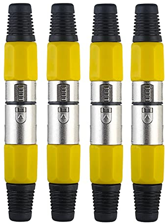 (Pack of 4) 3 Pin XLR Cannon Head with Male and Female for DMX Signal Cable or Cable Connection with Wired Microphone