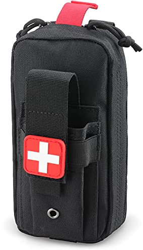 LIVANS Taktische Molle Medizinische IFAK Tasche, taktische EMT Erste-Hilfe-Tasche, IFAK Trauma-Set, Alltagstasche, Überlebenstasche inklusive Kreuz-Patch