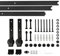 XUANYU 300 cm/9,8 FT Kit Porte Coulissante de Grange, Système de Porte Coulissante, Kit de Rail pour Porte Coulissante, Rail + 2 Roulette, Noir (Classique)