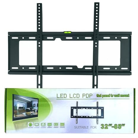 TV Wall Bracket - Ultra Slim TV Wall Mount for 32-85 Inch LCD, LED, and Plasma TV - Slim Fixed TV Bracket with VESA 200x200-500x500, Up to 75kg Weight Capacity