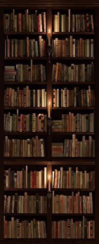 A.Monamour Türtapete Selbstklebend Türfolie Türposter 3D Mysteriöses Altes Bücherregal Bibliothek Mit Kerzenbeleuchtung Vinyl Folie Türdeko Tapete Wandbild Türaufkleber Türtattoo 85 x 200 cm