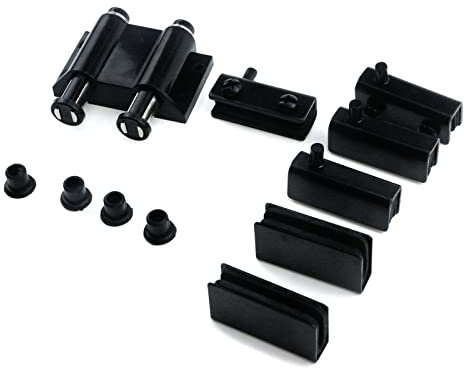 Pastlla Glastür-Scharnier mit Magnetverschluss und Klemme, Set für Badezimmer, Vitrine, Schranktüren (schwarz)