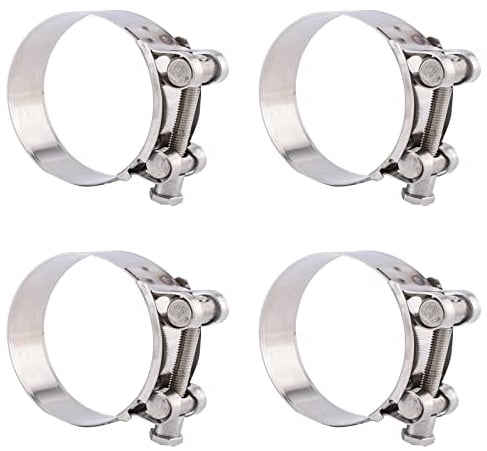4 Stück Rohrschelle Edelstahl, Schlauchschellen, 44-47mm Einstellbare Schlauch, Geeignet für Gasleitung, Wasserleitung, Auspuffrohr, Teich, Garten(Silber)