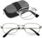 VEVESMUNDO Herren Lesebrille Faltbare Klappbare Zusammenklappbar Metall Faltbrille Klappbrille (+0.5, 1 Stück Silber)