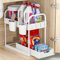 GEMWON Under Sink Storage Kitchen Organiser, 2 Tier Sliding Kitchen Storage Under Sink Shelf, Multi-Purpose Organisation for Bathroom, Bottom Slide Out Basket White