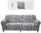 Lydevo Sofabezug 4 Sitzer Stretch Sofahusse Elastischer Sofabezug Spandex Sofa Überzug mit 2 Kissenbezug Anti-Rutsch Waschbar Sofa Protection Cover Schonbezug Couch,Graue Blume