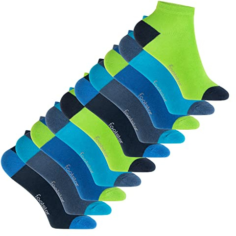 Footstar Kinder Baumwoll Kurzschaft Socken (10 Paar) mit abgesetzter Ferse und Spitze