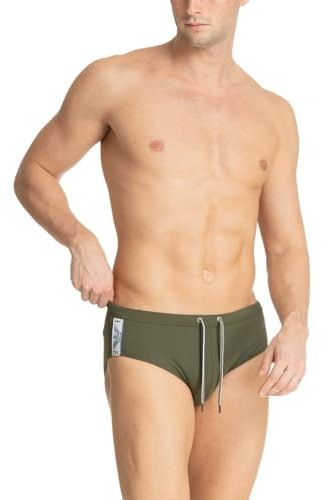 Emporio Armani Logotape Swim Brief, Slip Uomo, Verde (Military Green), 54