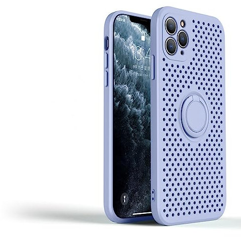 SRGDRR Breathable Cooling Silicone Case For IPhone 13 12 11 Pro Max Soft TPU Cover For IPhone XR Max X 8 7 6S Plus Shockproof Ring Case,Light Blue,For IPhone 6 6s