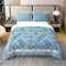 100% Natürliche Baumwolle Teal Boho Floral Bettwäsche Set Blau Grau Paisley Damast Floral Tröster Bezug 155x220 Marokkanisch Bohemian Bettbezug für Kinder Erwachsene Atmungsaktive Luxus Quilt Cover