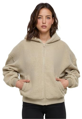 Urban Classics Damen Ladies Oversized Sherpa Zip Hoody