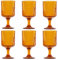 KEDEA Lot de 6 verres à eau effet brillants, verres à vin rouge élégants, lavables au lave-vaisselle, verres en pâte, couleur multicolore, collection Charleston, verres à eau, couleur jaune ambre