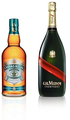 Chivas Regal Mizunara Whisky Escocés de Mezcla Premium Whisky Japonés - 700 ml + Mumm Grand Cordon Brut Champagne - 750ml
