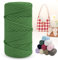 LEREATI Polyester Garn 150m Makramee Garn 4mm Geflochten Polyester-Seil Farbig Häkelgarn, Polyester Macrame Cord 4mm für Häkeltasche Umhängetasche Handtasche Geschenk Strickwaren (Helles Armeegrün)