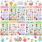 UPINS Ostersticker für Kinder, 10 Blatt 3D Osteraufkleber Niedliche Hasen Ostereier Sticker Schaum Ostern Sticker Dekorative Aufkleber für Ostern Partygeschenke Scrapbooking Kunsthandwerk Dekorationen