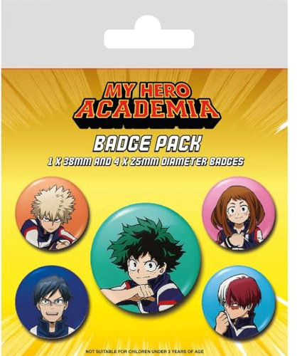 Pyramid My Hero Academia – Badges – Pack mit 5 Abzeichen, mehrfarbig, Metall