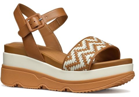 Geox Damen D Gardenia A Wedge Sandal, Camel/Papyrus, 38.5 EU