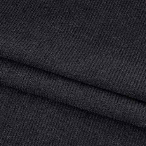 BENECREAT 11 Wales Cord Stoff, 1x1.5m DIY Nähen Handwerk Materialien Cord Polster Stoff für Nähen Mantel Shirt Kleid Hose Kostüm Sofa DIY, schwarz