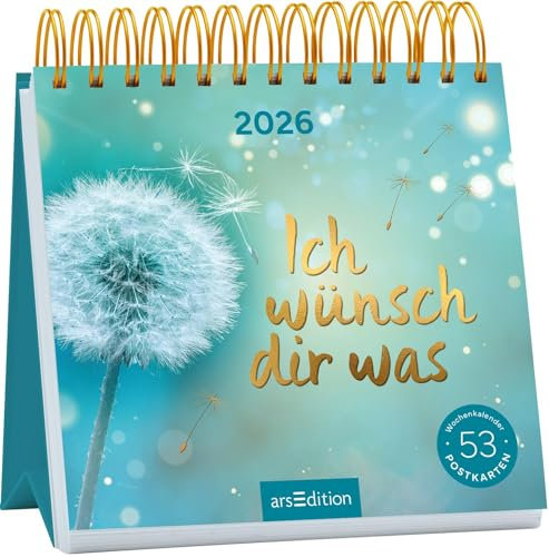 Postkartenkalender Ich wünsch dir was 2026: Wochenkalender 2026, 53 Postkarten mit vielen guten Wünschen