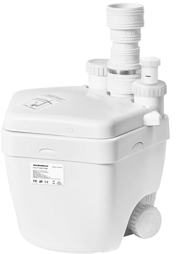 Upgraded Version 800W Utility Sink Pump PCB Function 1 HP Upflush to 36FT 2200GPH Sewerage Sump Pump with 3 Water Inlets 1 Outlets for Sink Shower Wash Bin Urinal Kitchen Basement