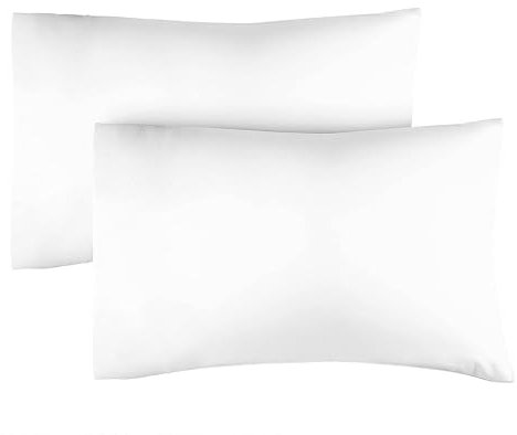 Kissenbezug 50x80 cm Weiß 2 Pack - Weiche Kopfkissenbezüge aus Mikrofaser - Kissenhüllen atmungsaktiv, pflegeleicht & knitterfrei - Maschinenwaschbar mit Hotelverschluss - Oeko-Tex Zertifiziert