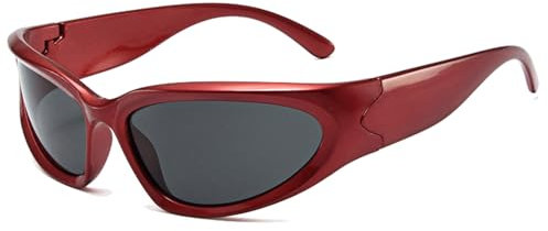 LJCZKA Wrap Around Sunglasses for Men Women, Vintage Oval Sunglasses Sport y2k Shades Cycling Driving Outdoor UV400 Protection